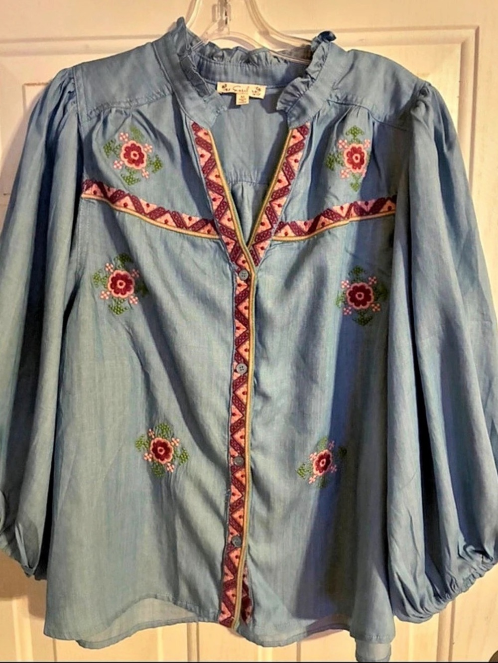 Easel Embroidered Boho Blouse (221011) 🌼 ☮️ - Picture 2 of 2